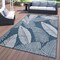 World Rug Gallery Distressed Palm Leaves Textured Flat Weave Indoor/Outdoor Area Rug 5' x 7' Navy 114NAVY5X7 - alternate 1
